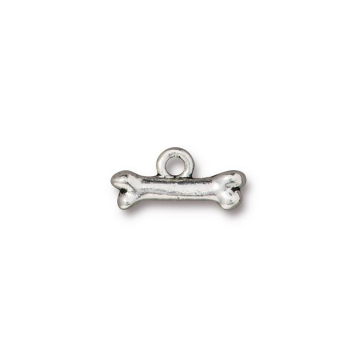 Charms & Solderable Accents Silver Plated Pewter Bone Charm